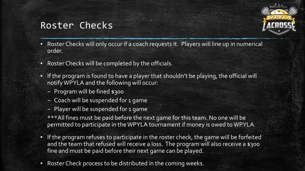 roster checks