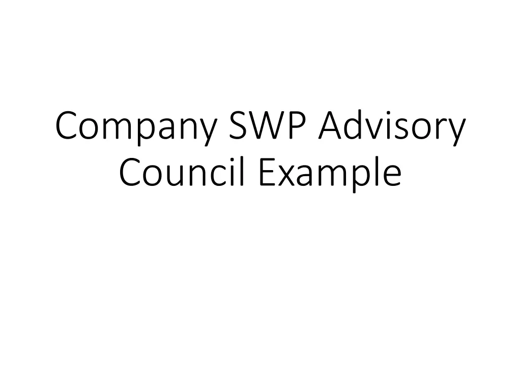 company swp advisory council example