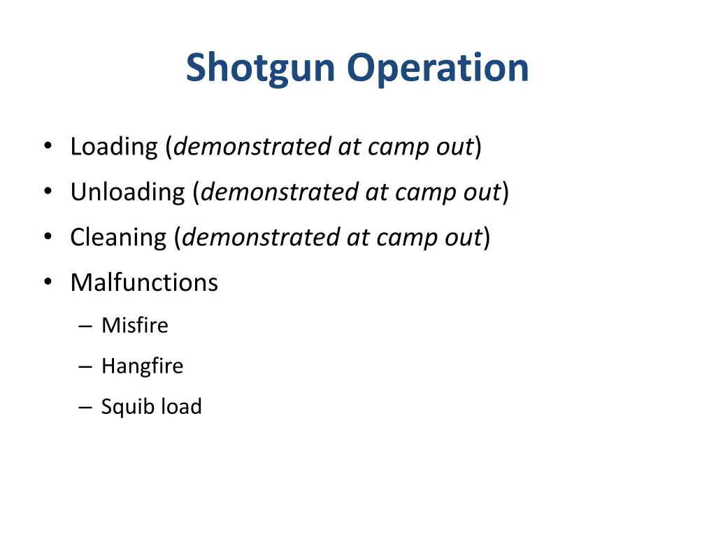 shotgun operation