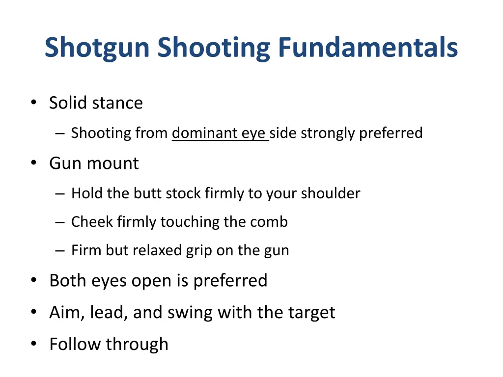 shotgun shooting fundamentals