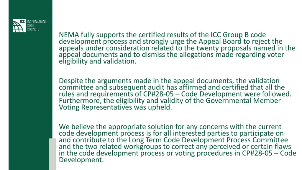 nema fully supports the certified results