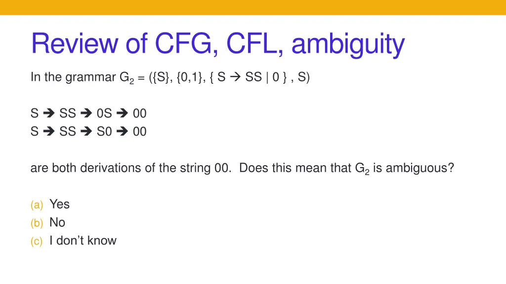 review of cfg cfl ambiguity 1