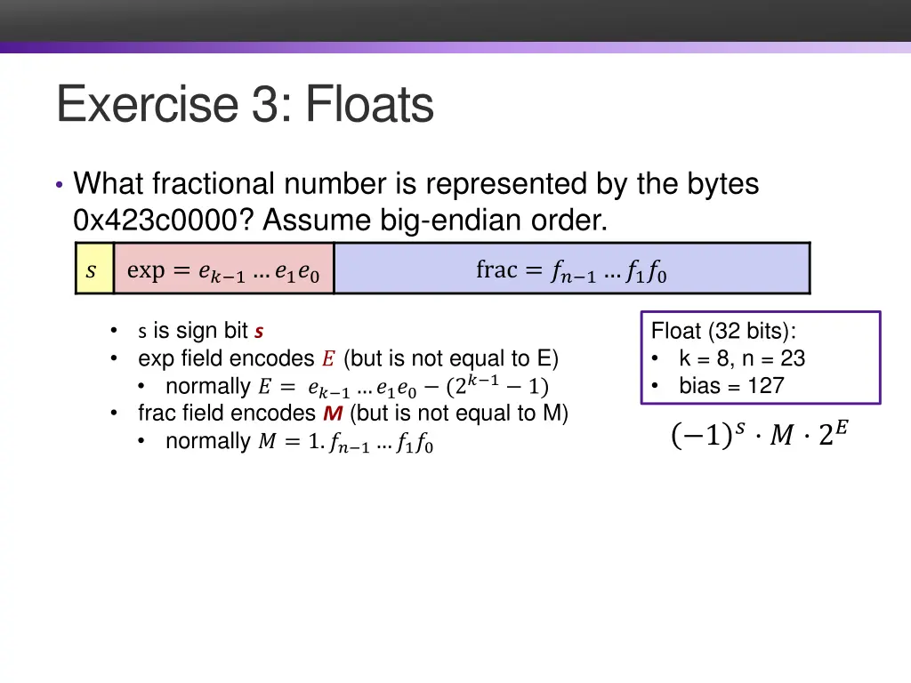 exercise 3 floats