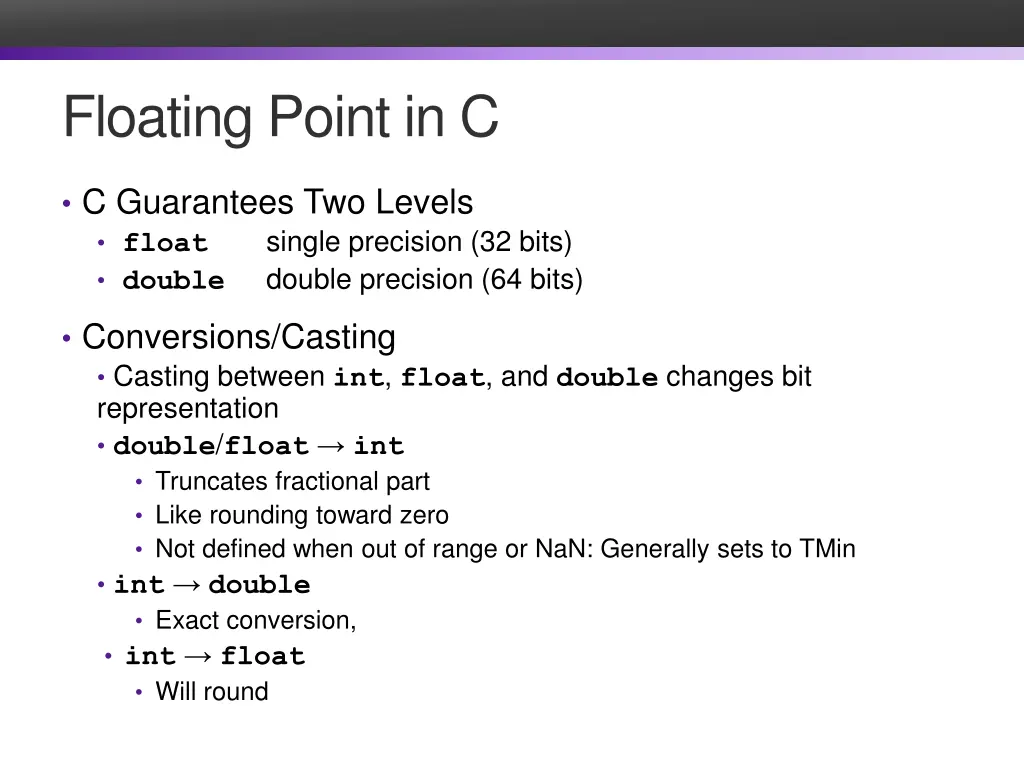 floating point in c