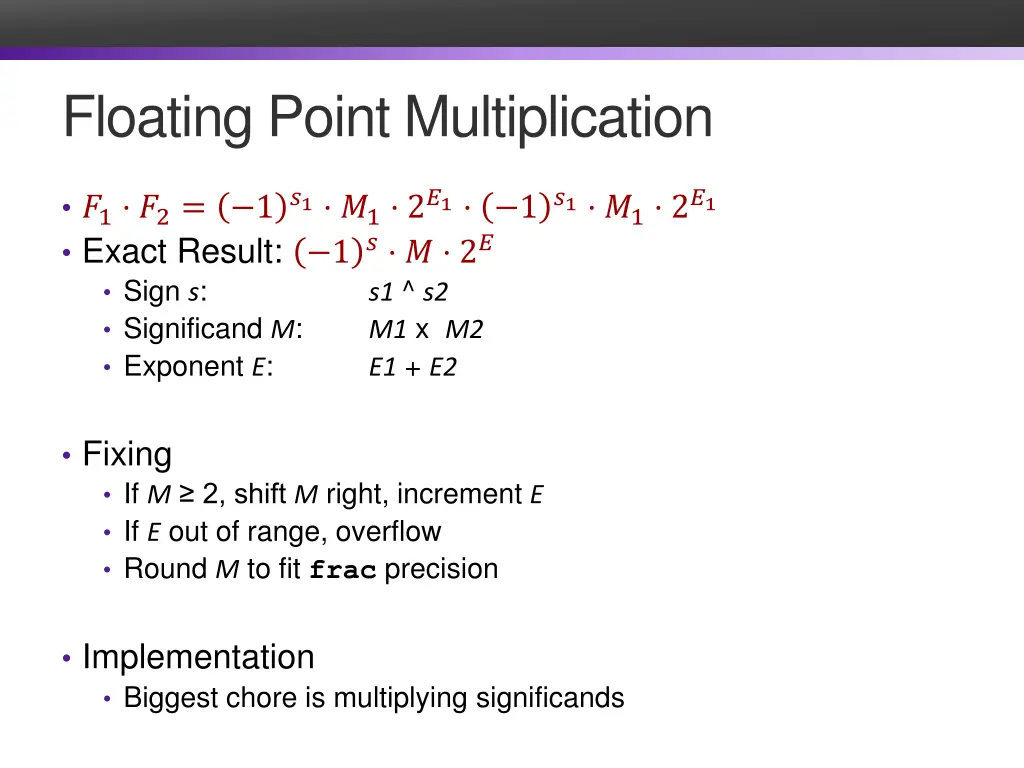 floating point multiplication