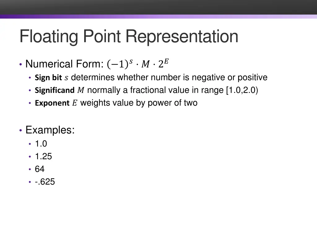 floating point representation