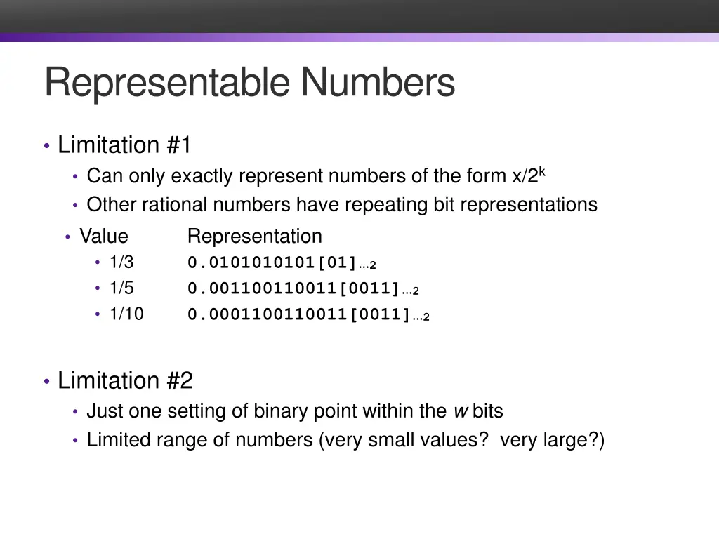 representable numbers