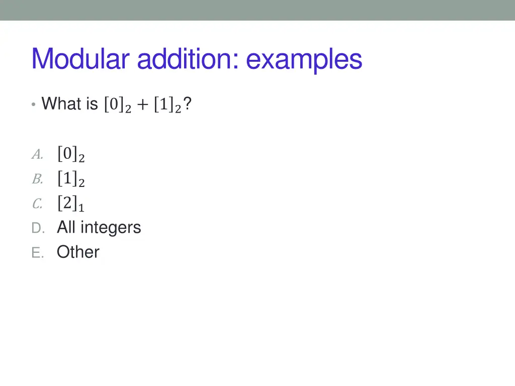 modular addition examples