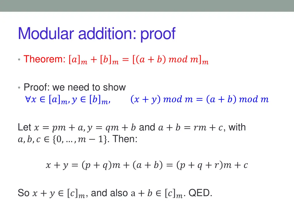 modular addition proof