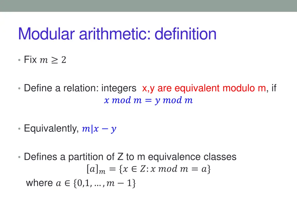 modular arithmetic definition