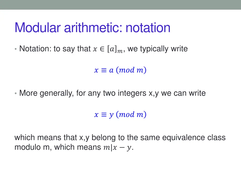 modular arithmetic notation