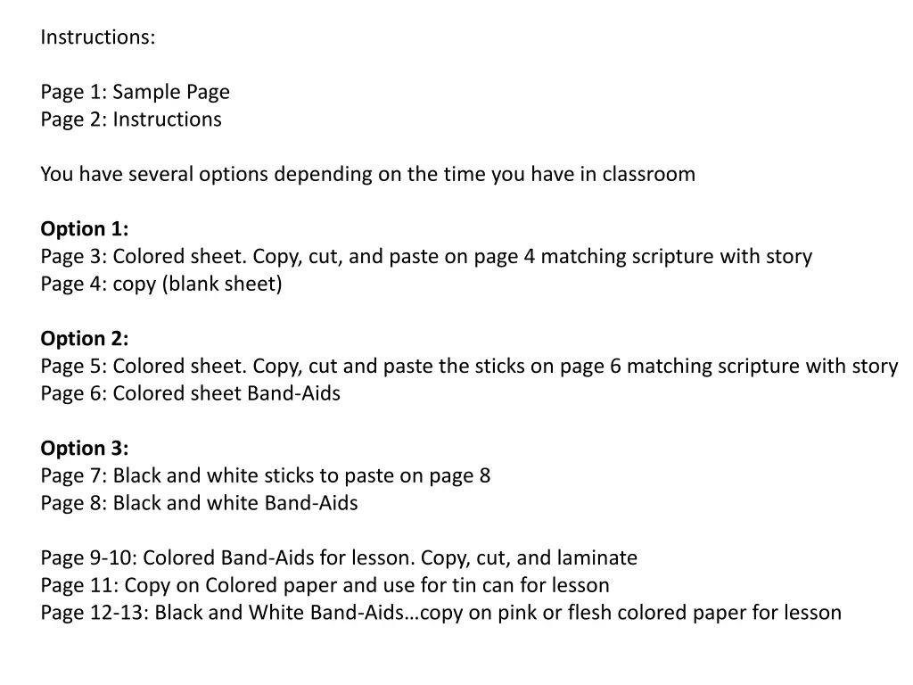 instructions