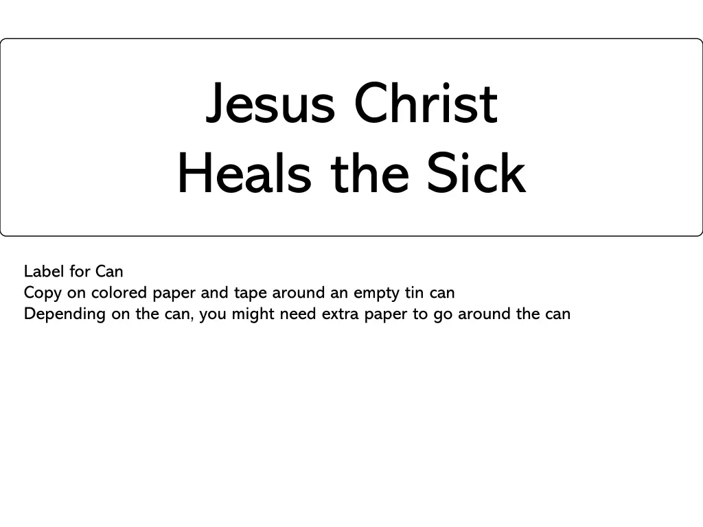 jesus christ heals the sick