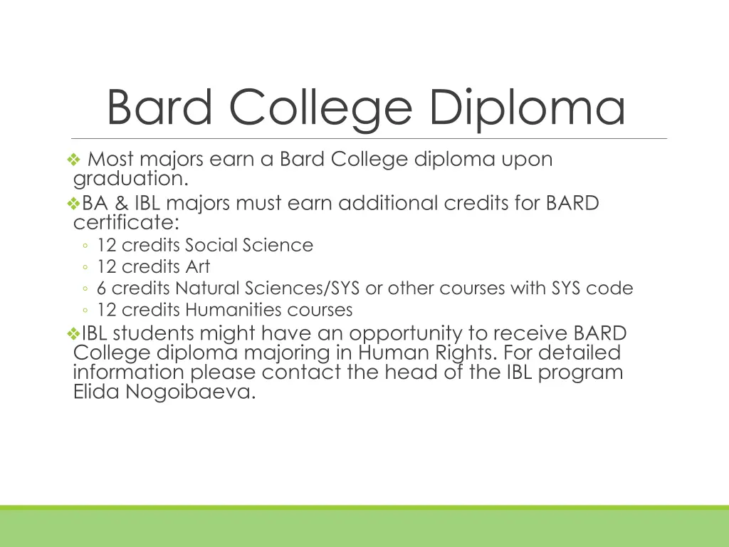 bard college diploma