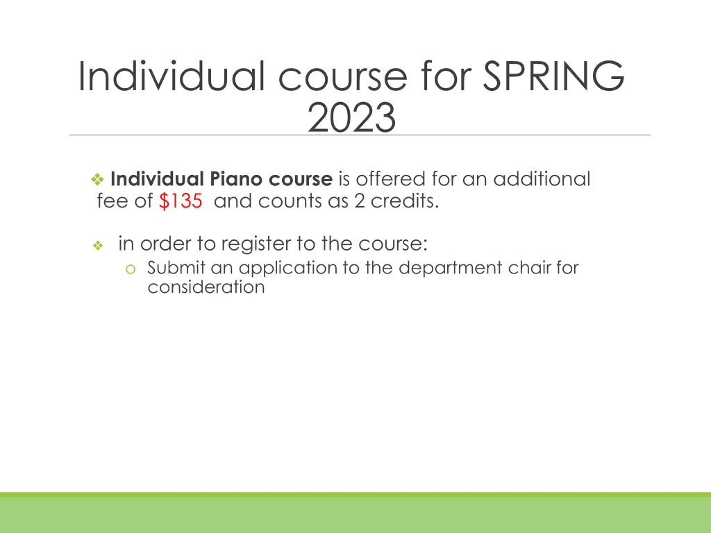 individual course for spring 2023