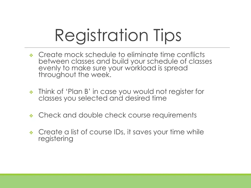 registration tips