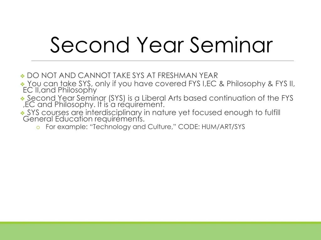 second year seminar