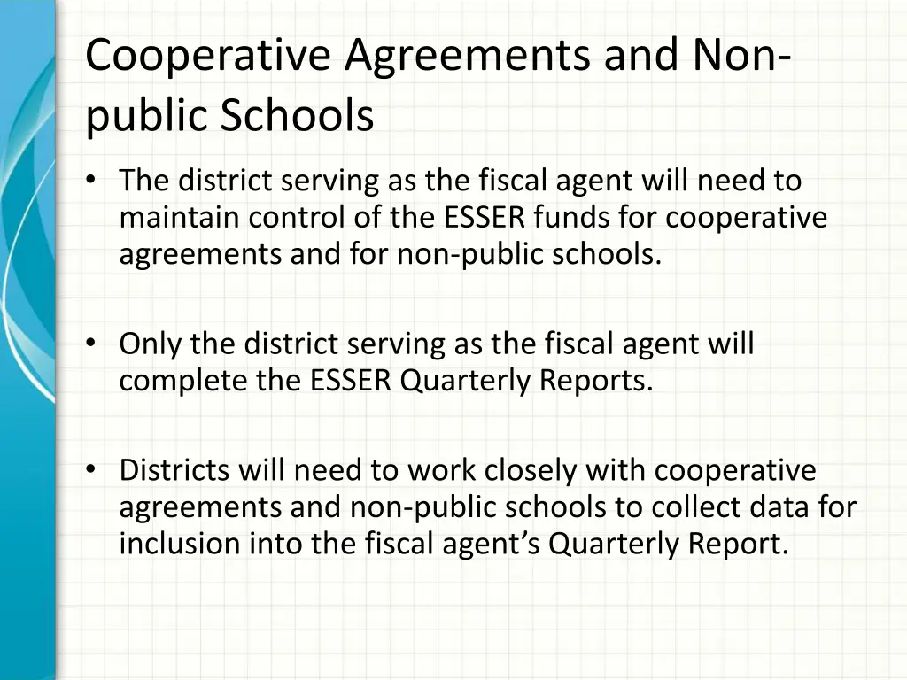 cooperative agreements and non public schools