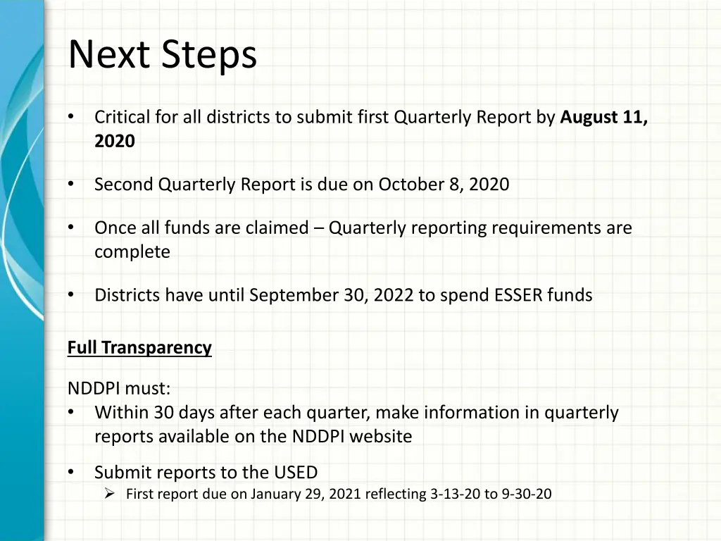 next steps