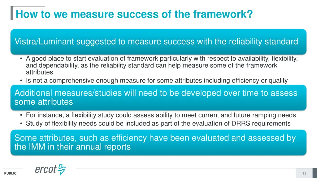how to we measure success of the framework