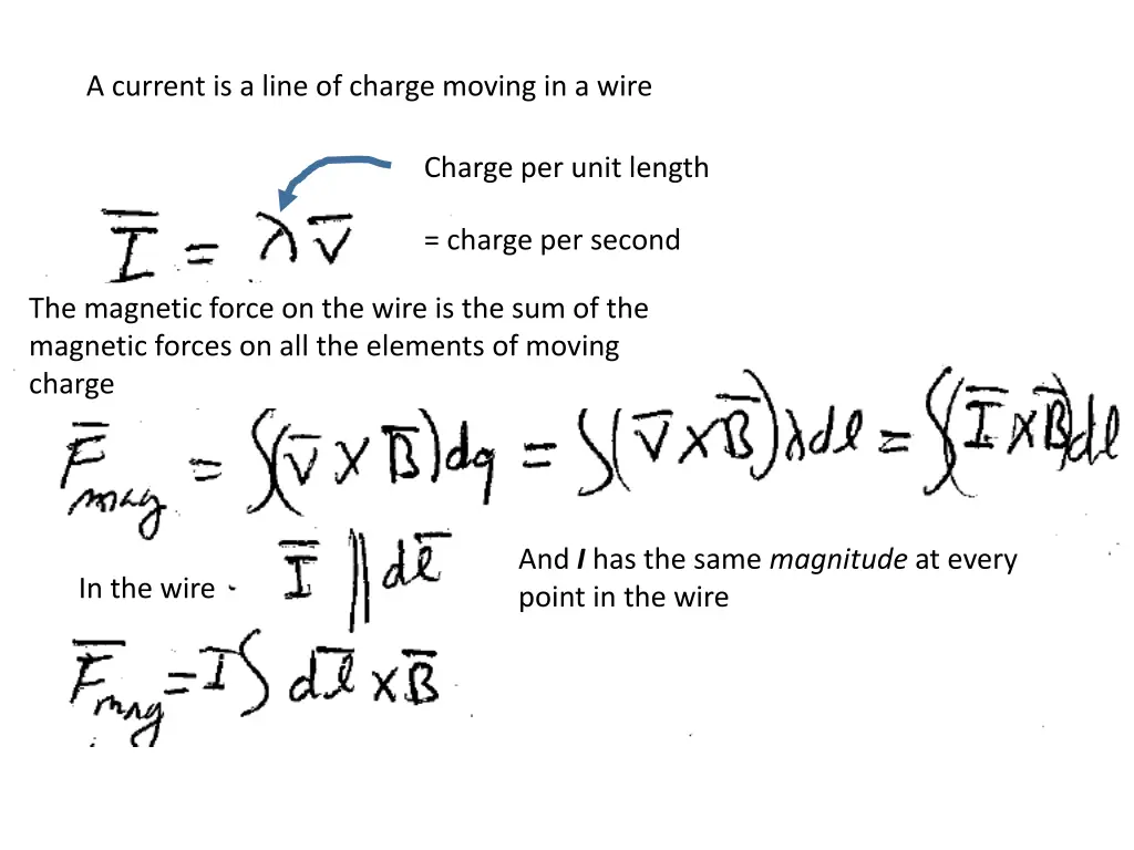 a current is a line of charge moving in a wire