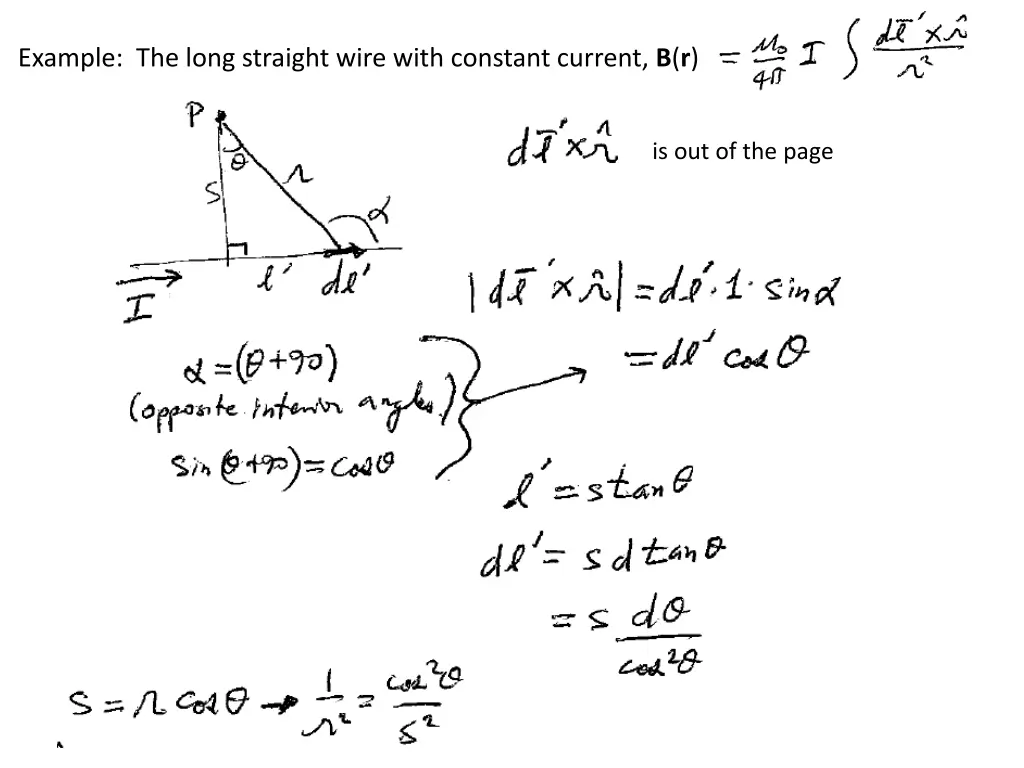 example the long straight wire with constant