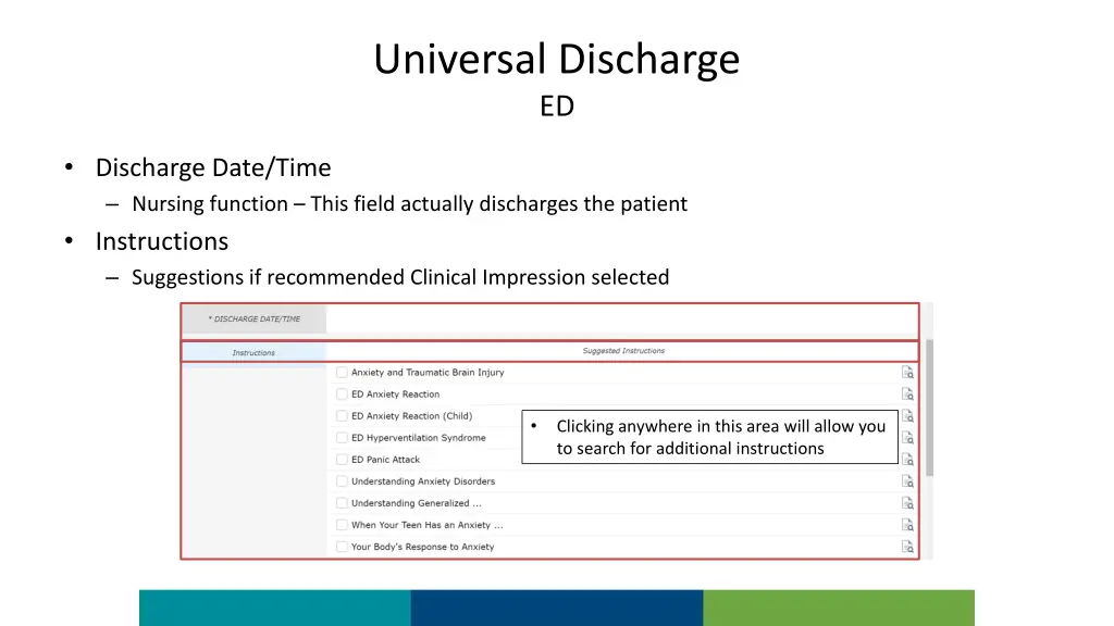 universal discharge ed 1
