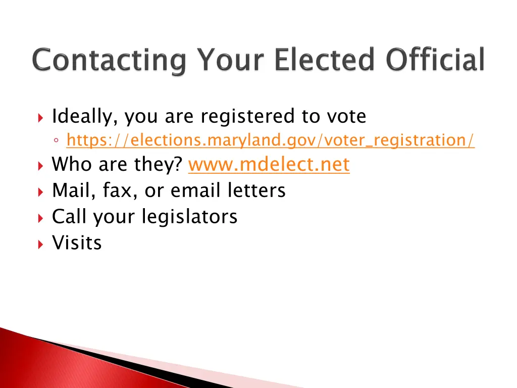 ideally you are registered to vote https