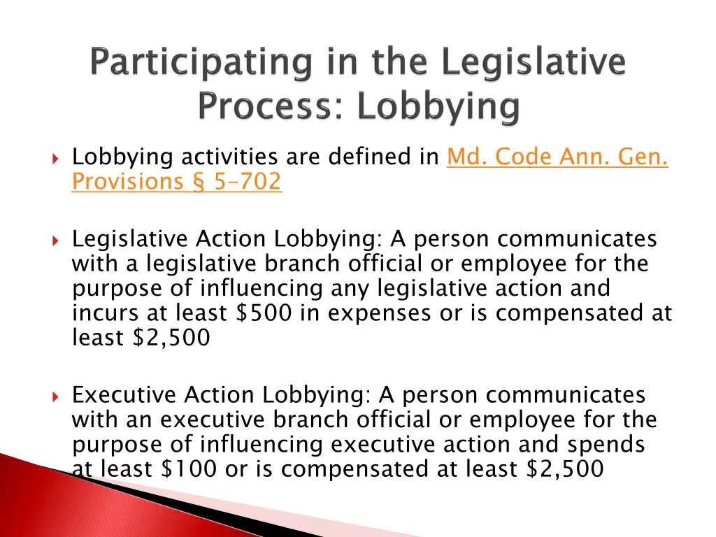 lobbying activities are defined in md code