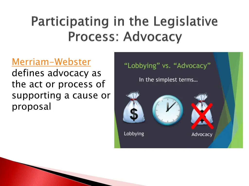 merriam webster defines advocacy