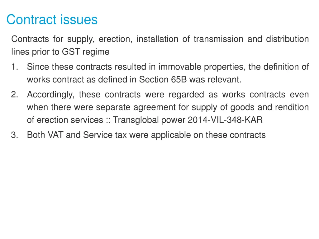 contract issues