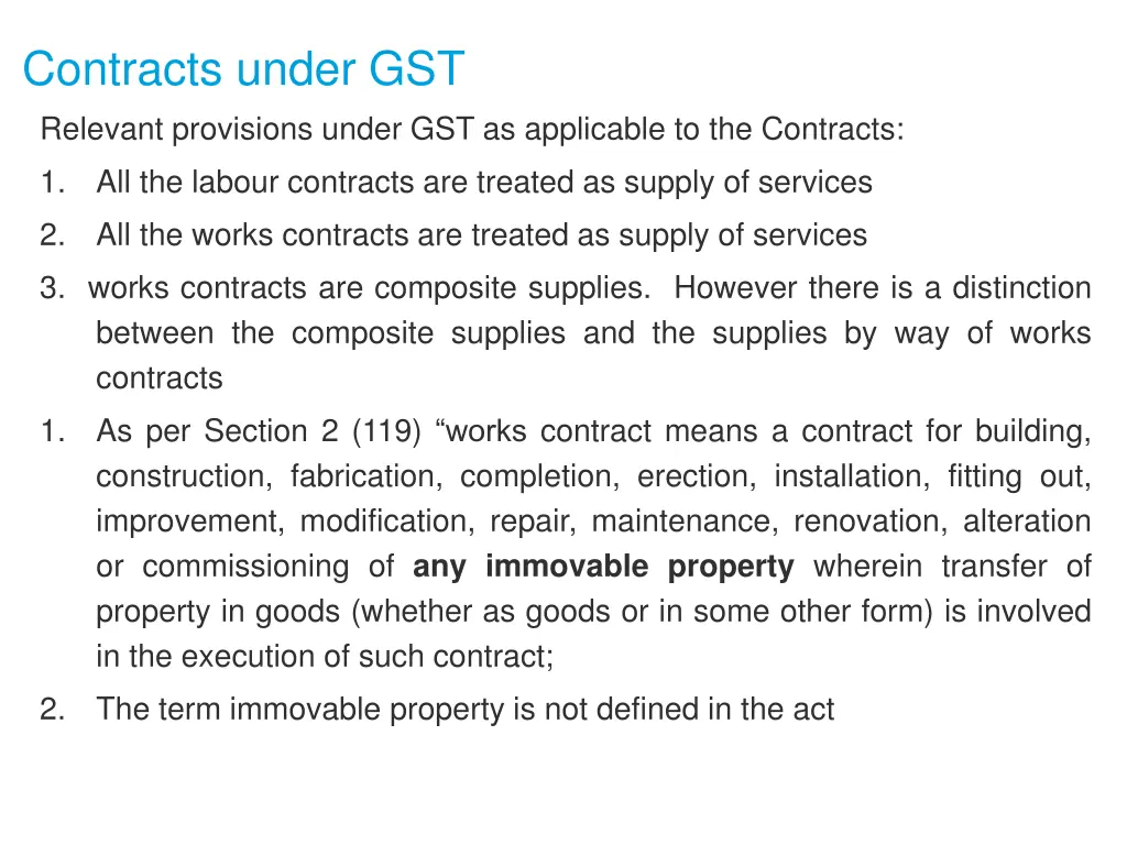 contracts under gst