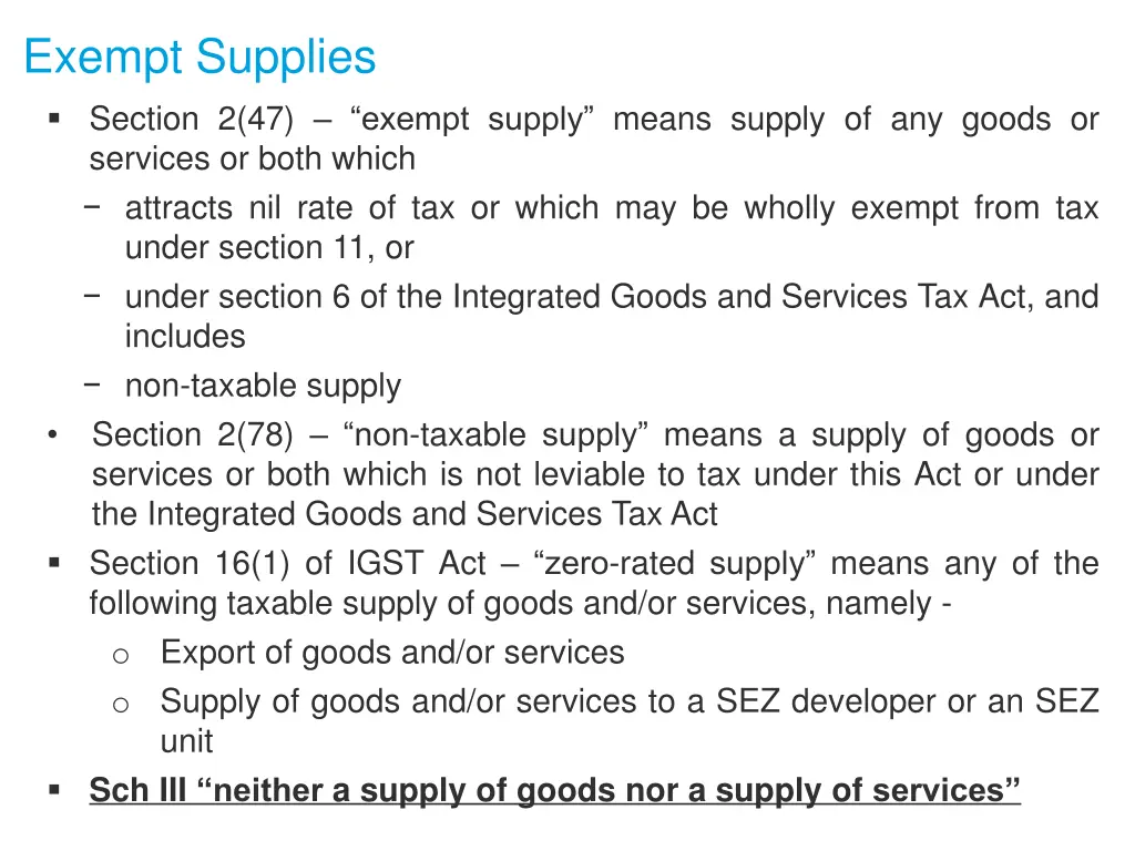 exempt supplies