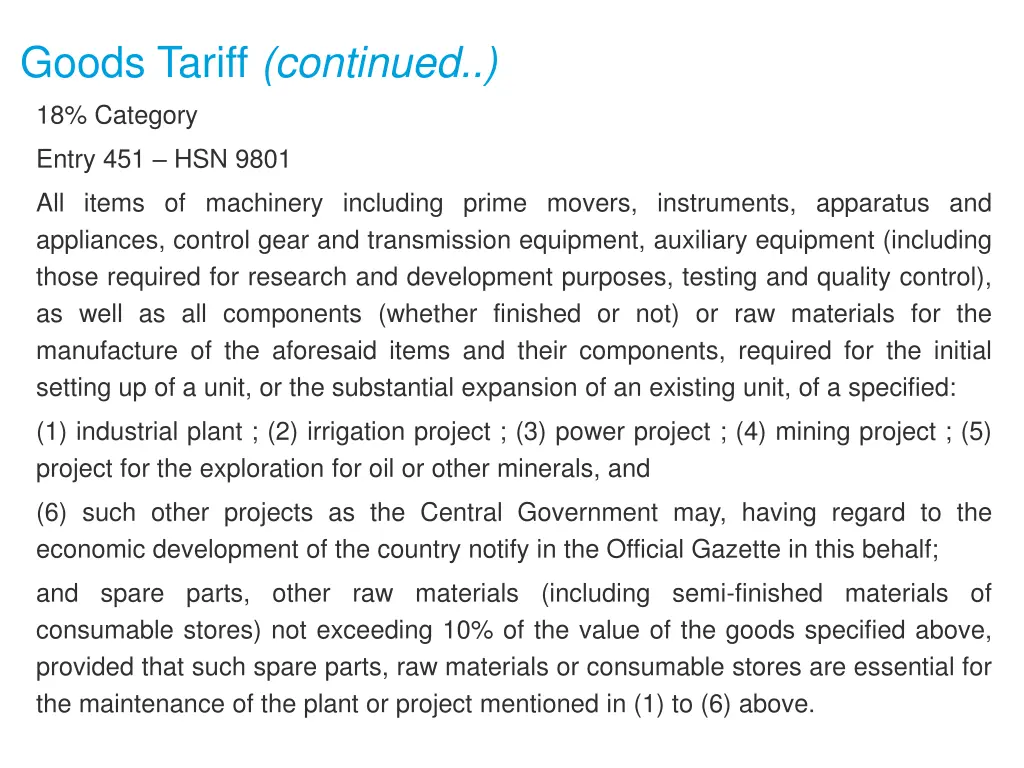 goods tariff continued 1
