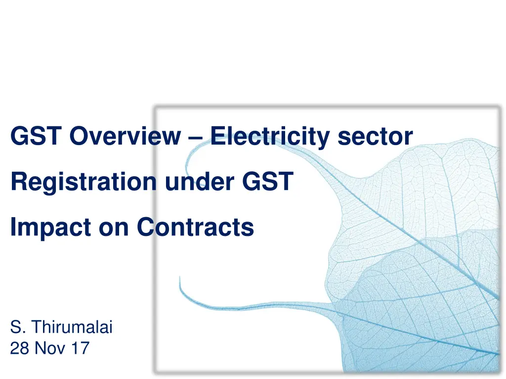 gst overview electricity sector