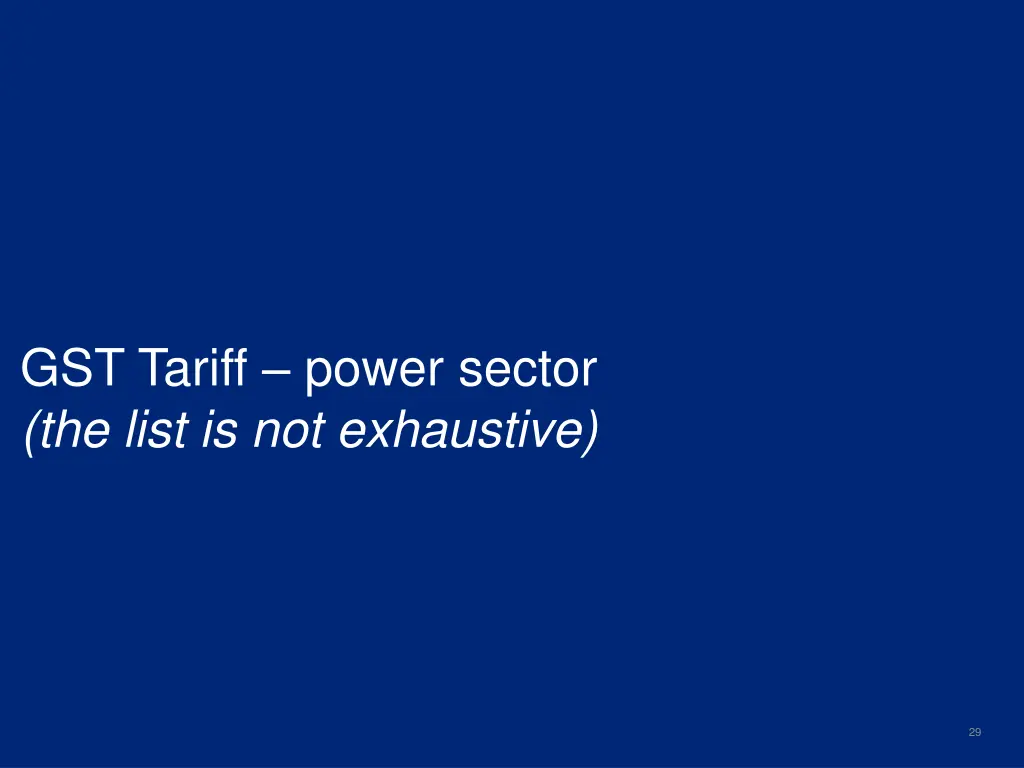 gst tariff power sector the list is not exhaustive