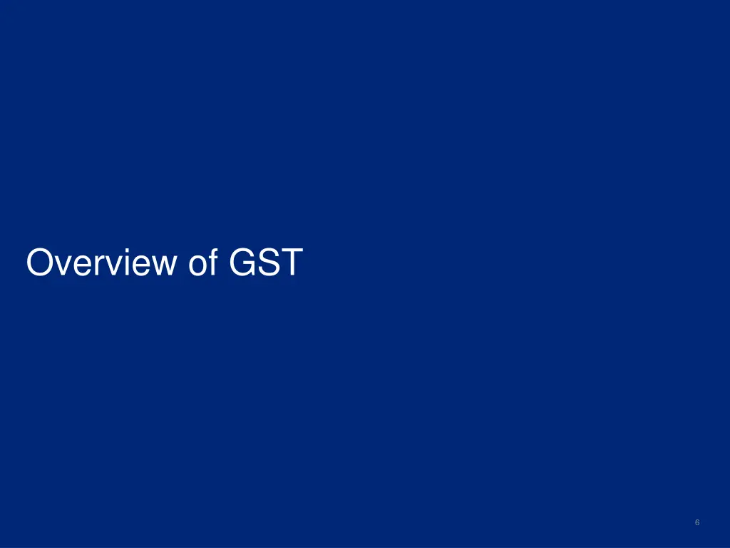 overview of gst