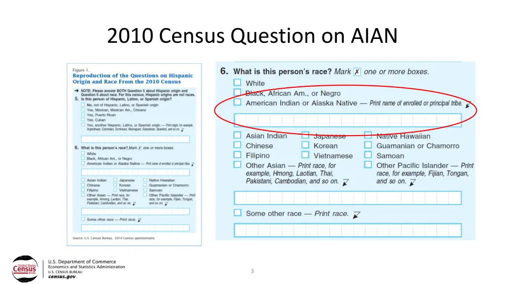 2010 census question on aian