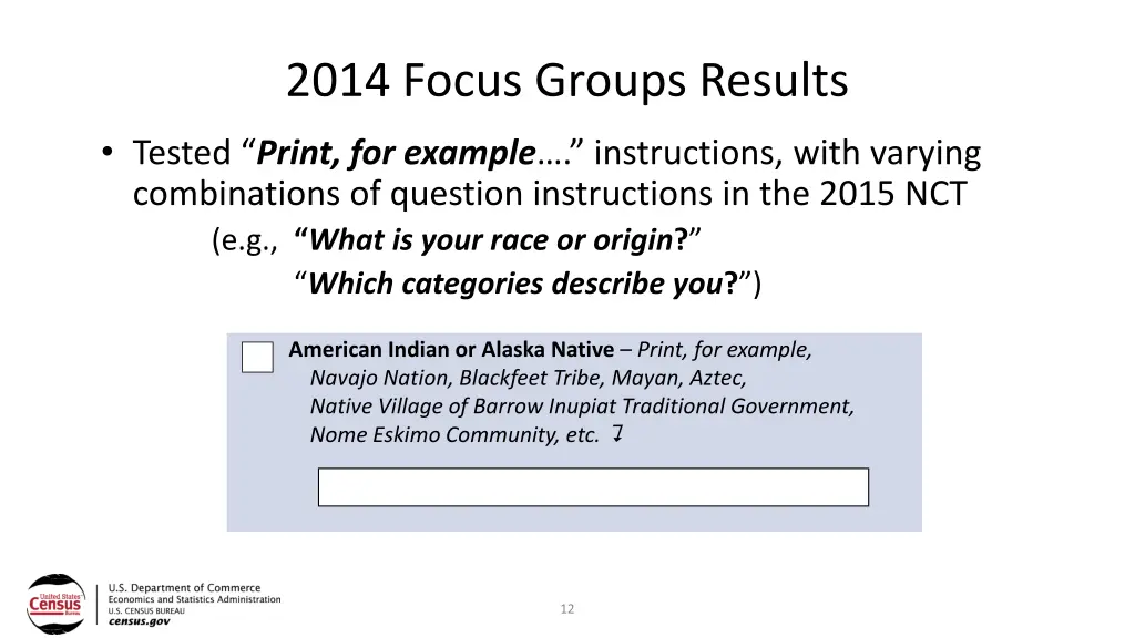 2014 focus groups results