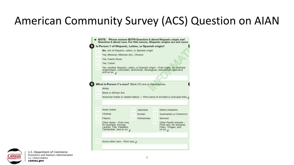american community survey acs question on aian