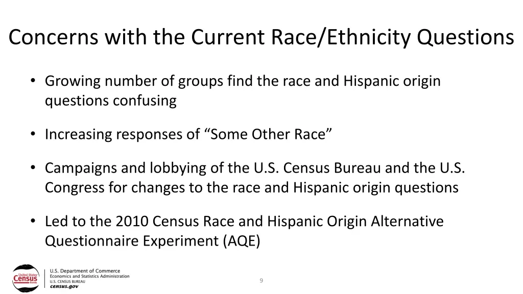 concerns with the current race ethnicity questions