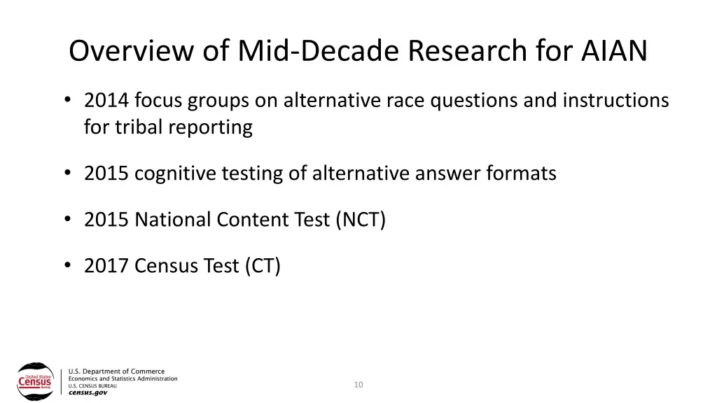 overview of mid decade research for aian