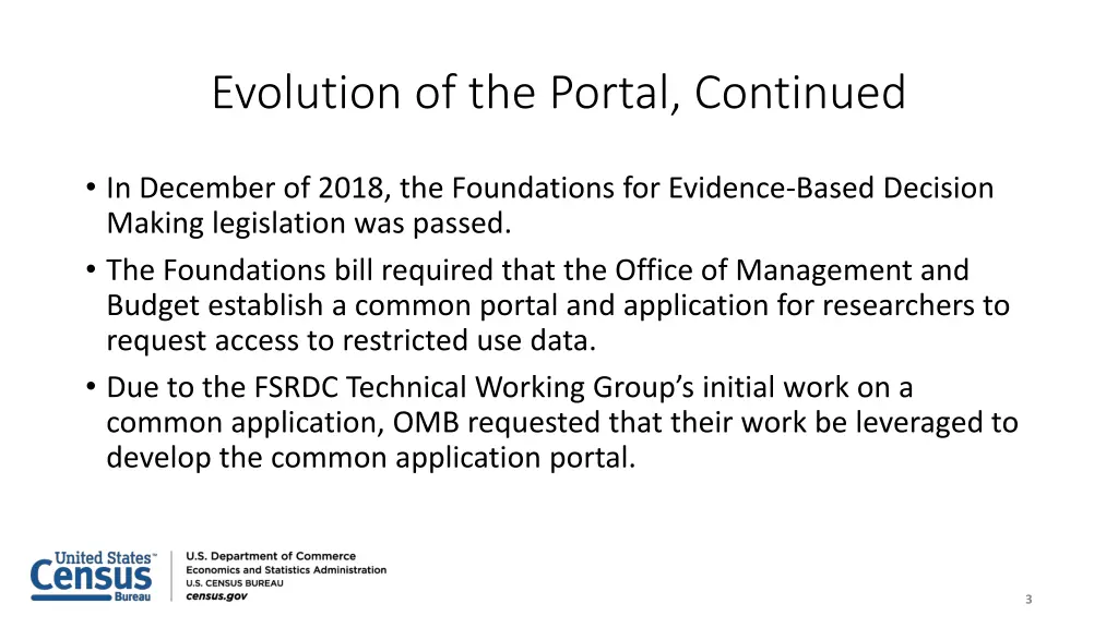 evolution of the portal continued