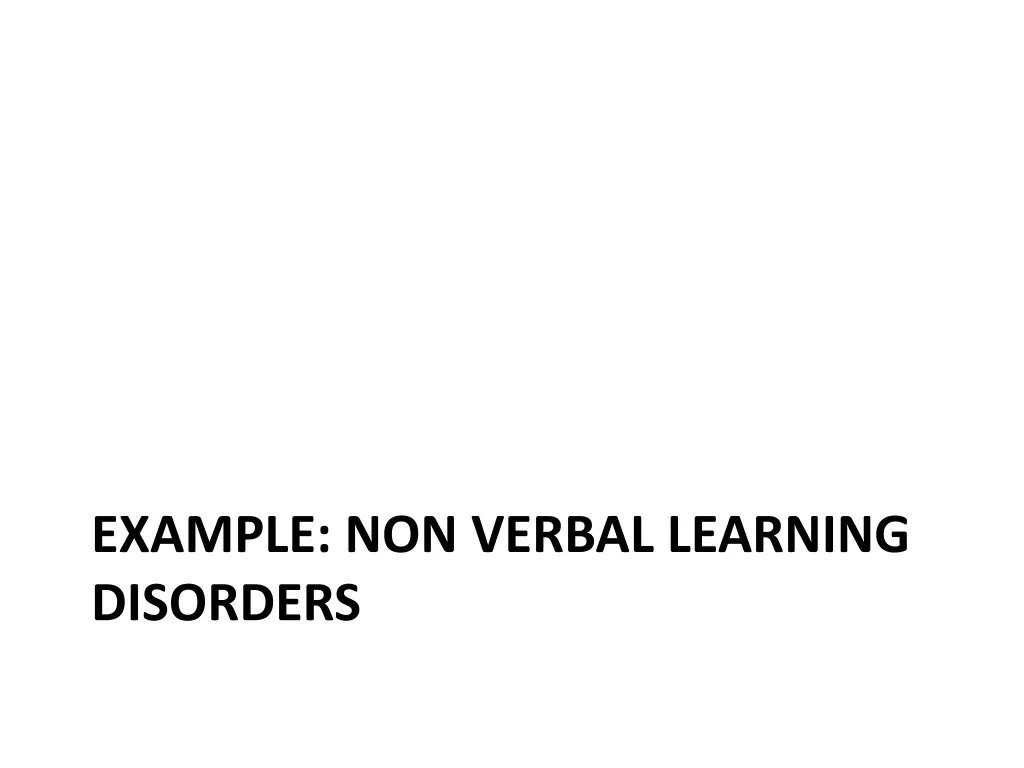 example non verbal learning disorders