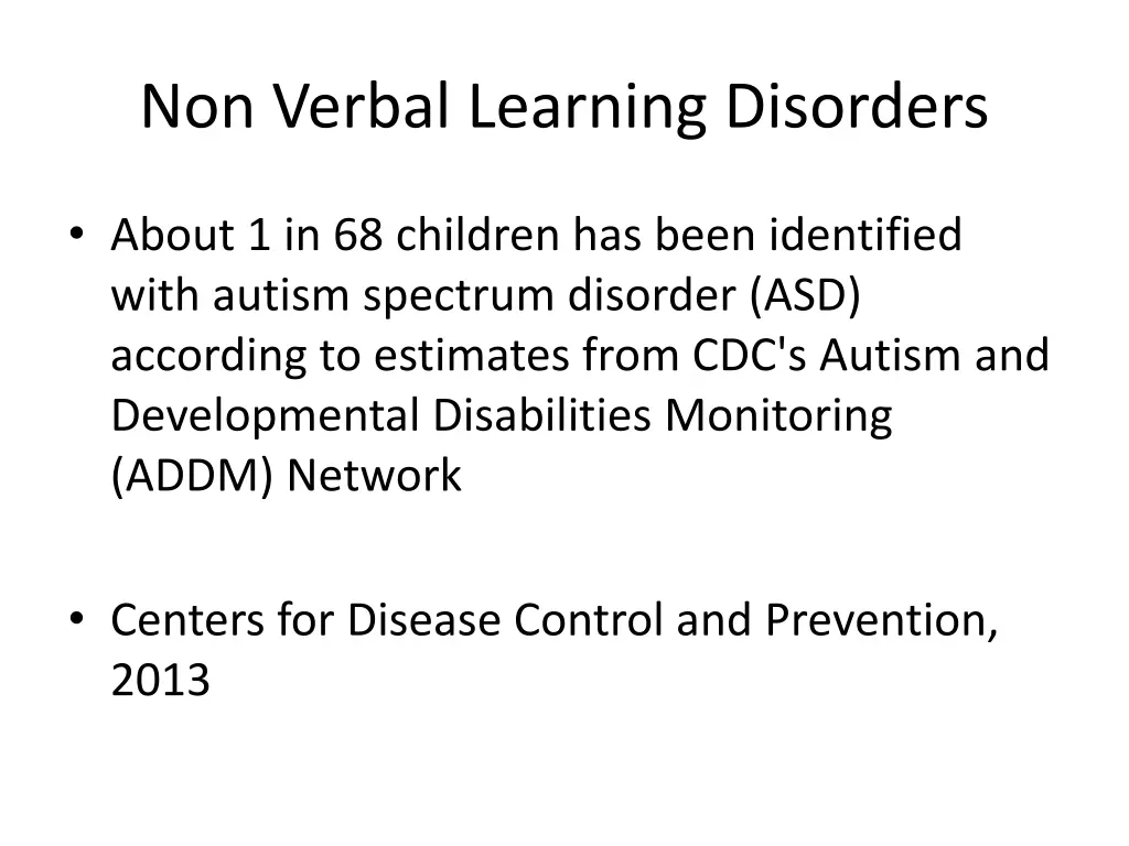 non verbal learning disorders