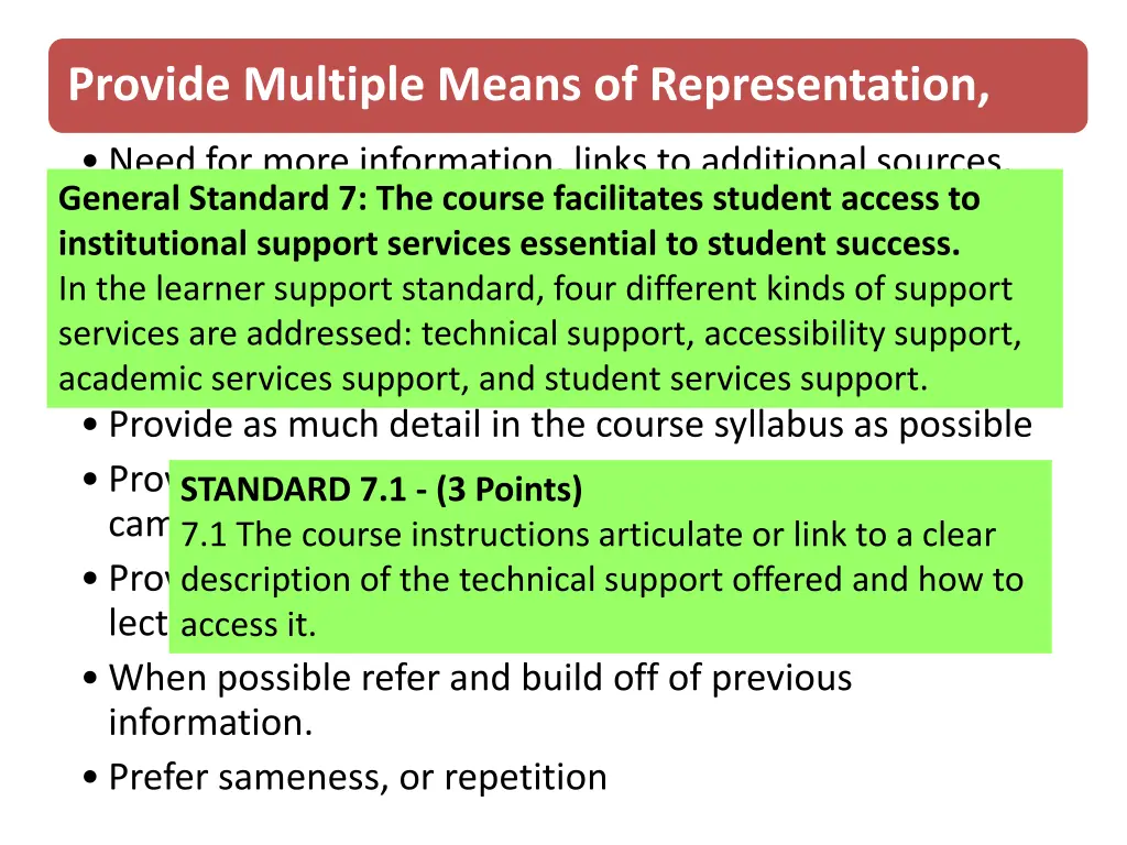 provide multiple means of representation 6