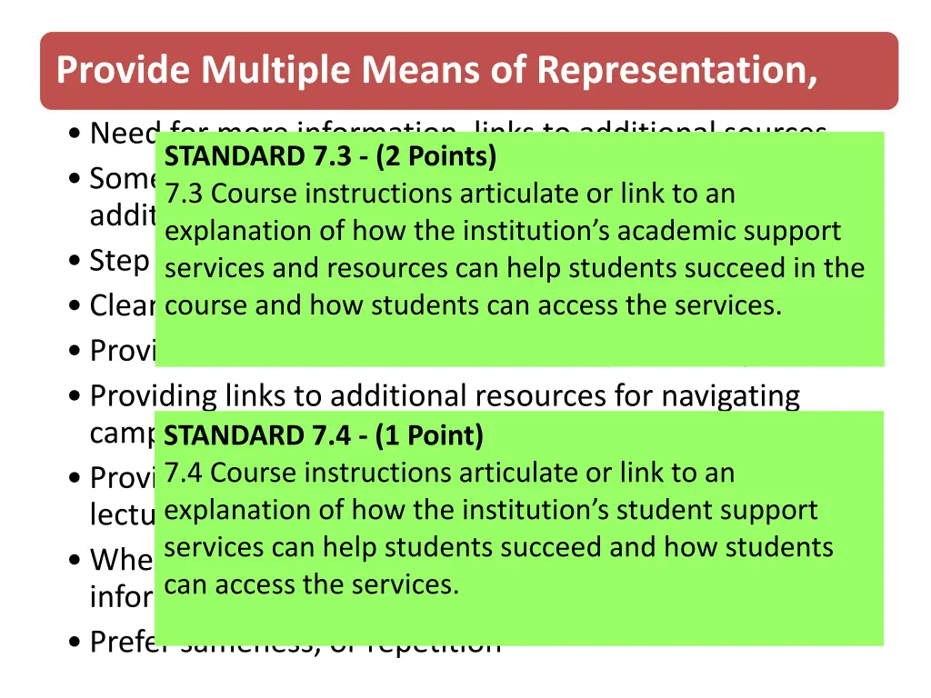 provide multiple means of representation 7