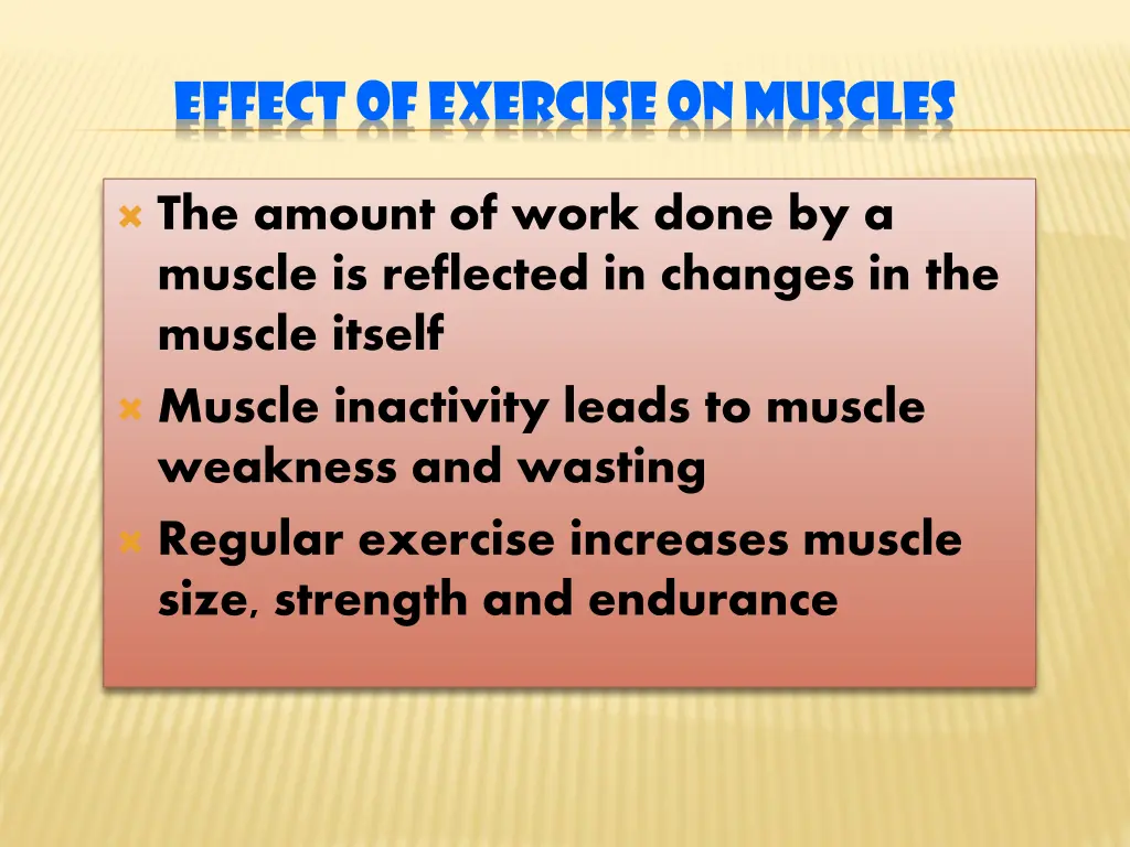 effect of exercise on muscles