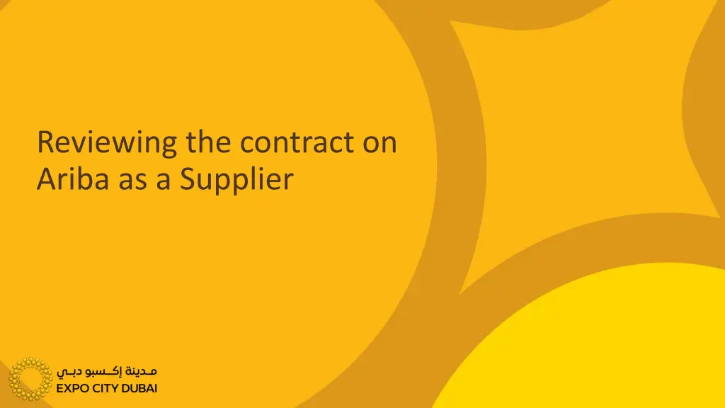 reviewing the contract on ariba as a supplier