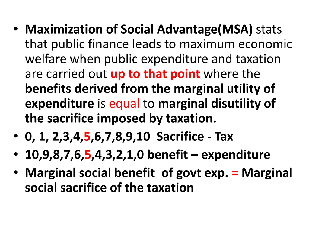 maximization of social advantage msa stats that